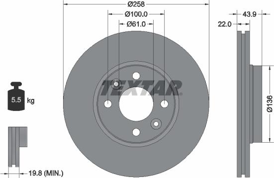 Textar 92241503 - Disc frana aaoparts.ro