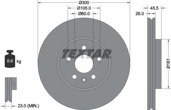 Textar 92243303 - Disc frana aaoparts.ro