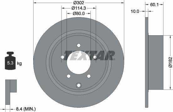 Textar 92255103 - Disc frana aaoparts.ro