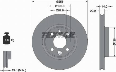 Textar 92255200 - Disc frana aaoparts.ro