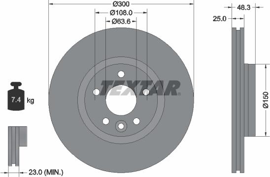 Textar 92255703 - Disc frana aaoparts.ro