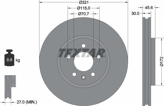 Textar 92256803 - Disc frana aaoparts.ro