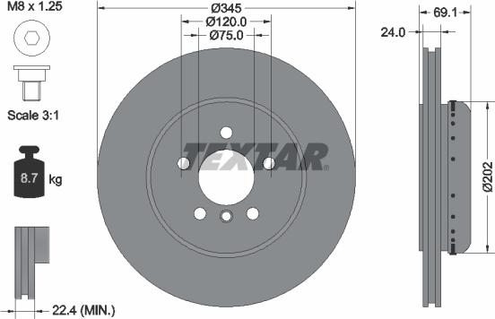 Textar 92253903 - Disc frana aaoparts.ro