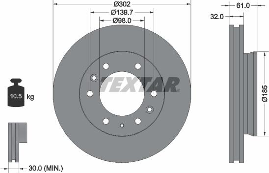 Textar 92253403 - Disc frana aaoparts.ro