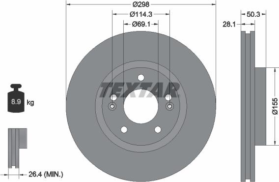 Textar 92253603 - Disc frana aaoparts.ro