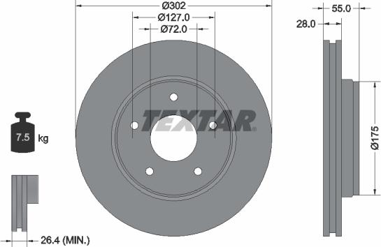 Textar 92253303 - Disc frana aaoparts.ro