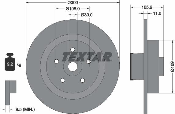 Textar 92252900 - Disc frana aaoparts.ro