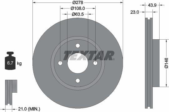 Textar 92252403 - Disc frana aaoparts.ro