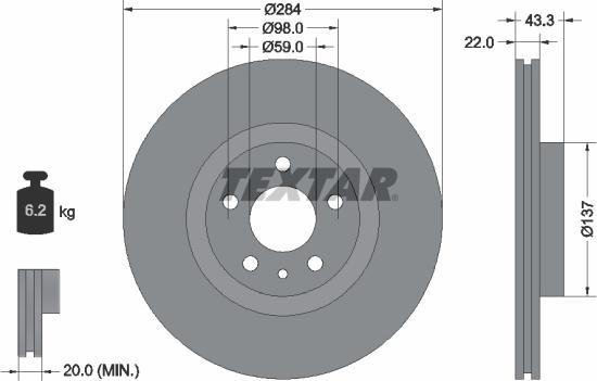 Textar 92252803 - Disc frana aaoparts.ro