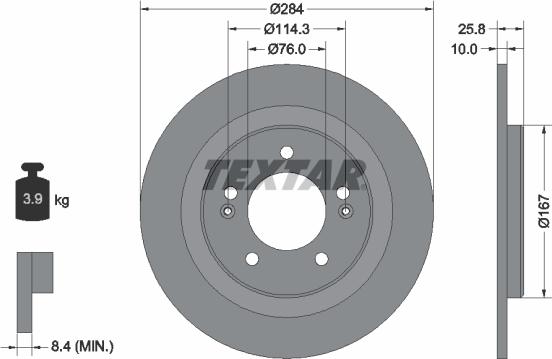 Textar 92252703 - Disc frana aaoparts.ro