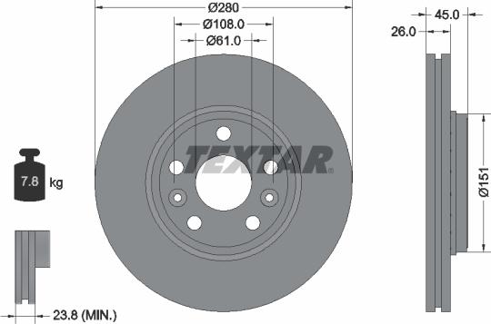 Textar 92257903 - Disc frana aaoparts.ro