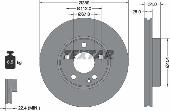 Textar 92257005 - Disc frana aaoparts.ro