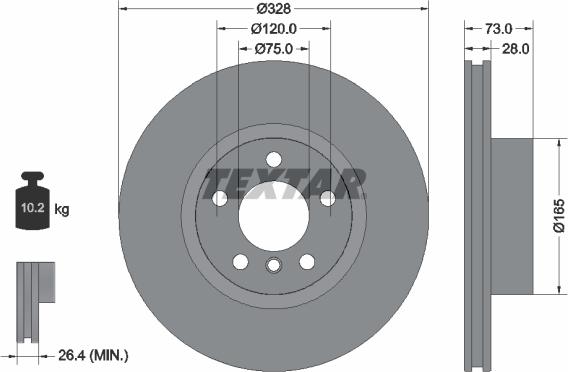 Textar 92257105 - Disc frana aaoparts.ro