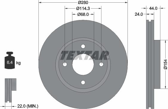 Textar 92269203 - Disc frana aaoparts.ro