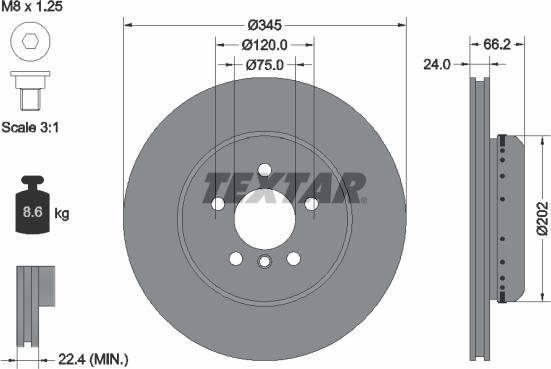 Textar 92265625 - Disc frana aaoparts.ro