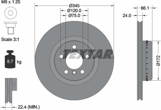 Textar 92265125 - Disc frana aaoparts.ro