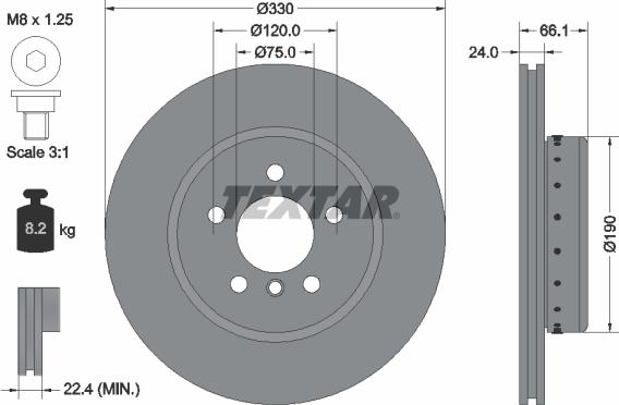 Textar 92265825 - Disc frana aaoparts.ro