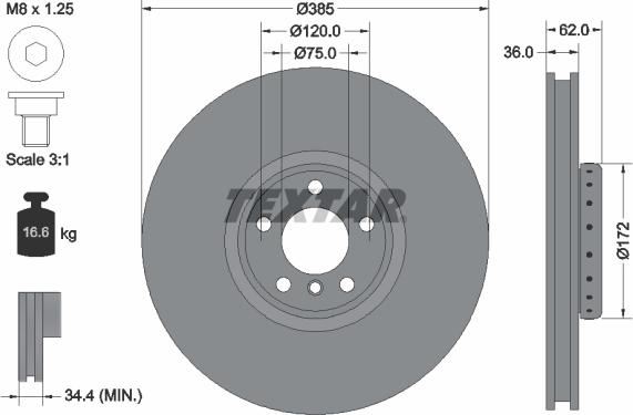 Textar 92266425 - Disc frana aaoparts.ro