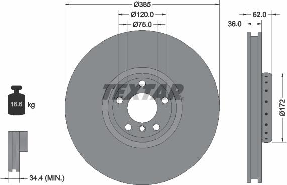 Textar 92266525 - Disc frana aaoparts.ro