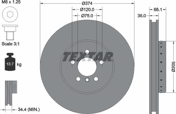 Textar 92266025 - Disc frana aaoparts.ro