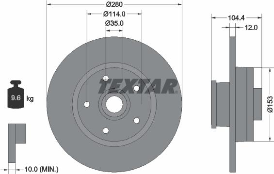 Textar 92268903 - Disc frana aaoparts.ro