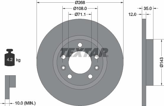 Textar 92268003 - Disc frana aaoparts.ro