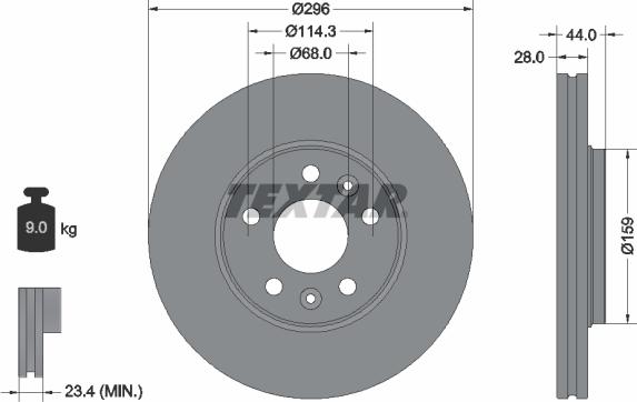 Textar 92268803 - Disc frana aaoparts.ro