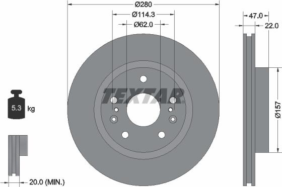 Textar 92268303 - Disc frana aaoparts.ro