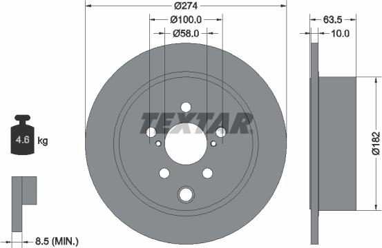 Textar 92262003 - Disc frana aaoparts.ro