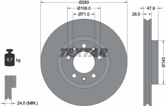 Textar 92267903 - Disc frana aaoparts.ro