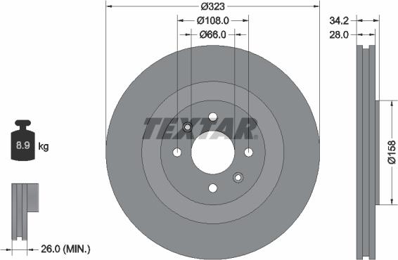 Textar 92267103 - Disc frana aaoparts.ro