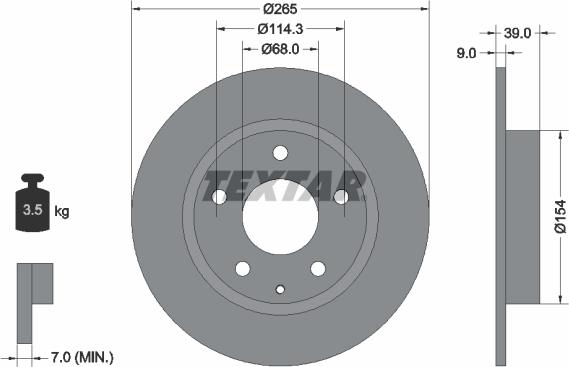 Textar 92267703 - Disc frana aaoparts.ro