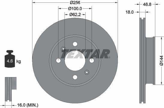 Textar 92204900 - Disc frana aaoparts.ro