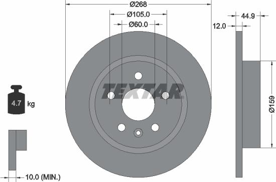 Textar 92205503 - Disc frana aaoparts.ro