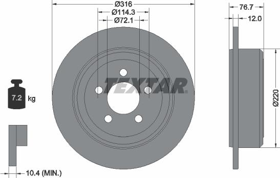 Textar 92202703 - Disc frana aaoparts.ro