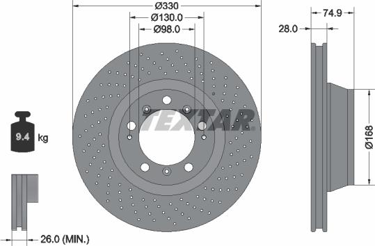 Textar 92219005 - Disc frana aaoparts.ro