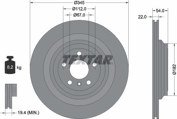 Textar 92284003 - Disc frana aaoparts.ro