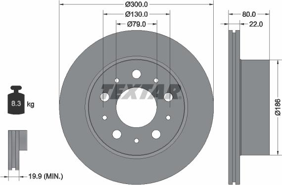 Textar 92284303 - Disc frana aaoparts.ro