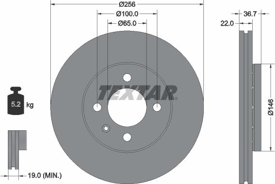 Textar 92287003 - Disc frana aaoparts.ro