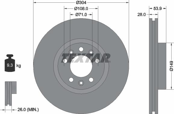 Textar 92287203 - Disc frana aaoparts.ro