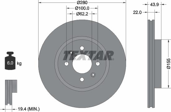 Textar 92239303 - Disc frana aaoparts.ro