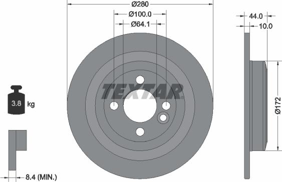 Textar 92234003 - Disc frana aaoparts.ro