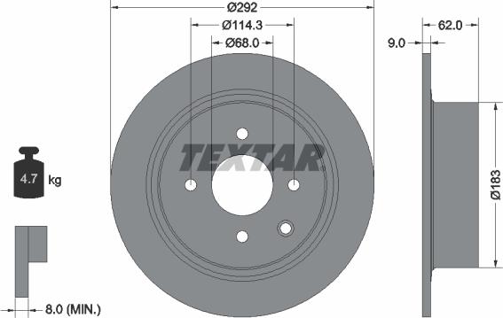 Textar 92234303 - Disc frana aaoparts.ro