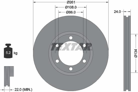 Textar 92234700 - Disc frana aaoparts.ro