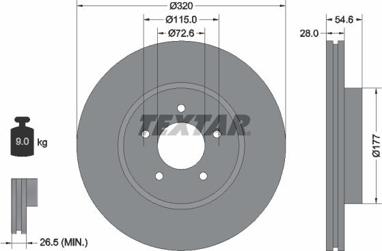 Textar 92235403 - Disc frana aaoparts.ro