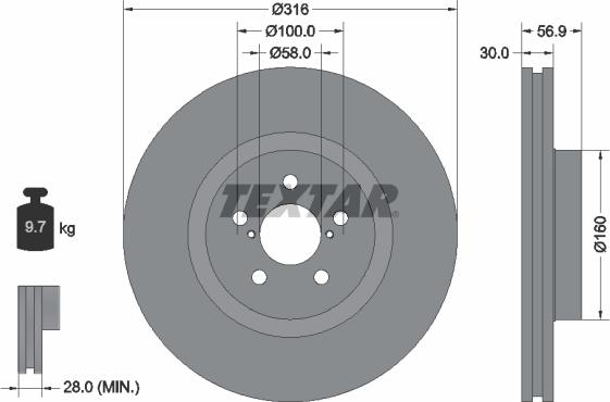 Textar 92236503 - Disc frana aaoparts.ro