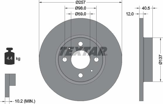 Textar 92236703 - Disc frana aaoparts.ro