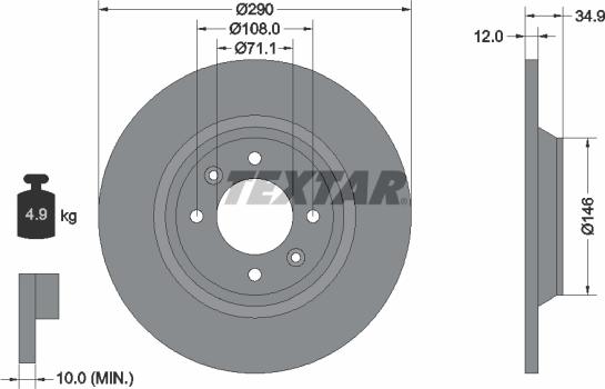 Textar 92231303 - Disc frana aaoparts.ro