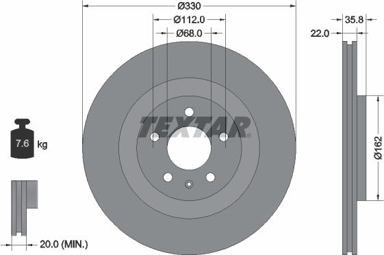 Textar 92238305 - Disc frana aaoparts.ro