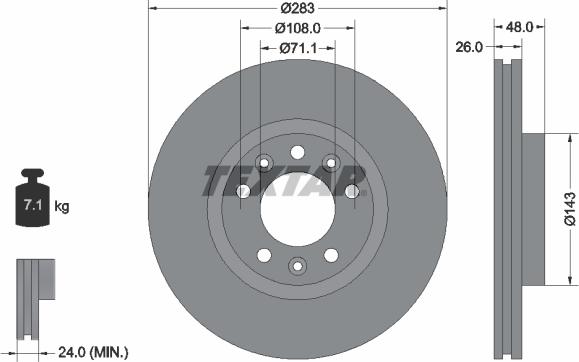 Textar 92232503 - Disc frana aaoparts.ro